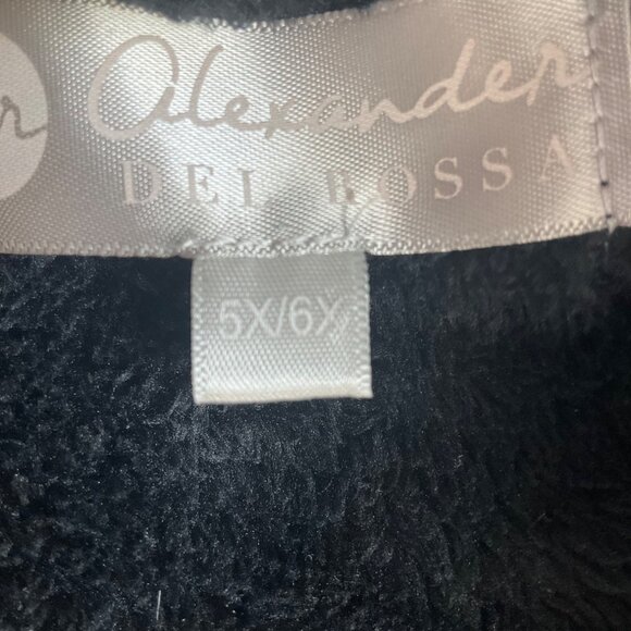 Alexander Del Rossa Sz 5X/6X Robe Black Hooded Plush Fleece Soft Long Loungewear - Picture 4 of 10